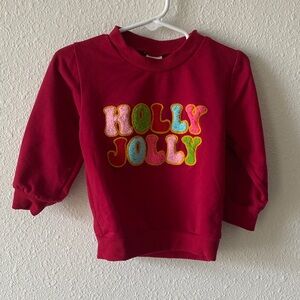Kids Red 'Holly Jolly' Crewneck Sweatshirt